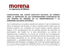 Morena abre convocatoria para coordinaciones municipales en Puebla; definiciones serán en diciembre